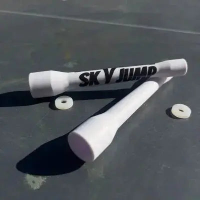 Corde à sauter PVC "White Flow" – Poignées incassables, Blanche Sky Jump